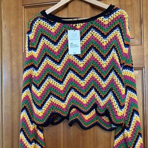 NWT Zara Cotton Knit Cropped Sweater